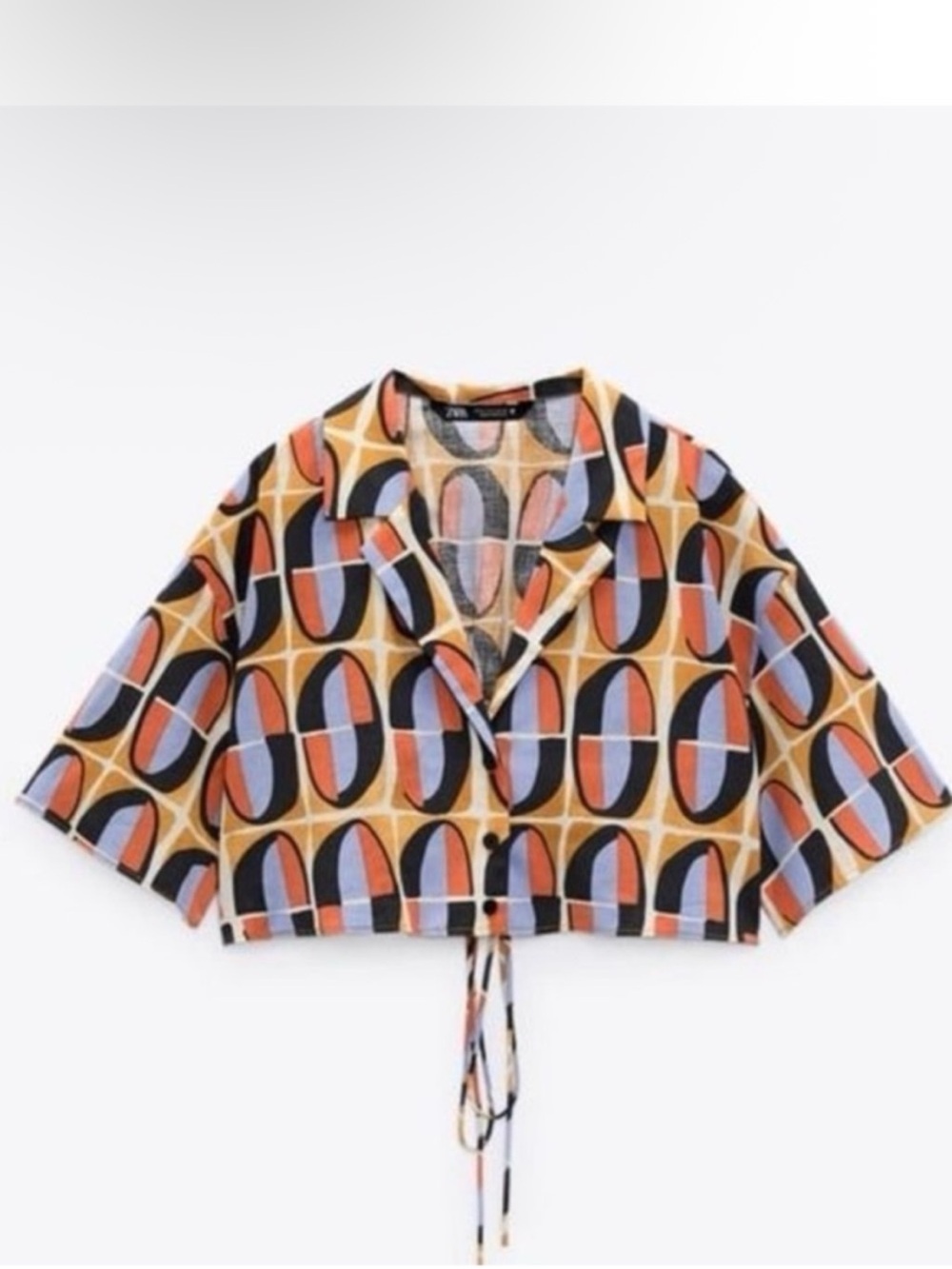 Zara Cropped Printed Blouse - Picture 3 of 7